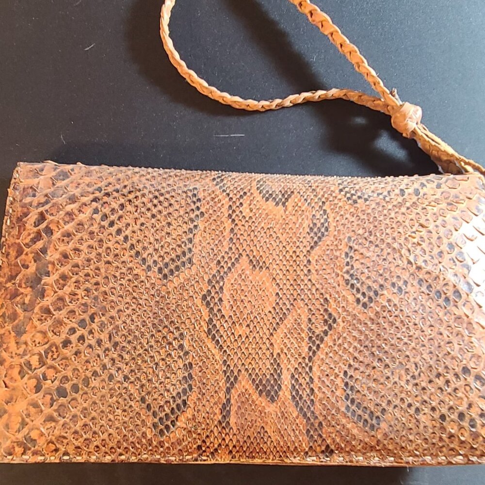 Vintage Snake Skin Purse Handbag Shoulder Leather with strap